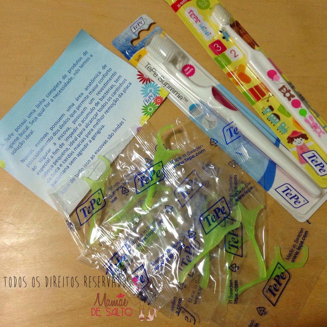 presskit TePe saúde bucal escova dental, fio dental unitário descartável - todos os direitos reservados ao blog Mamãe de Salto