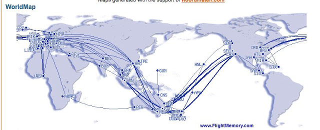 a map of the world with blue lines