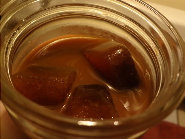 iced coffee with coffee cubes