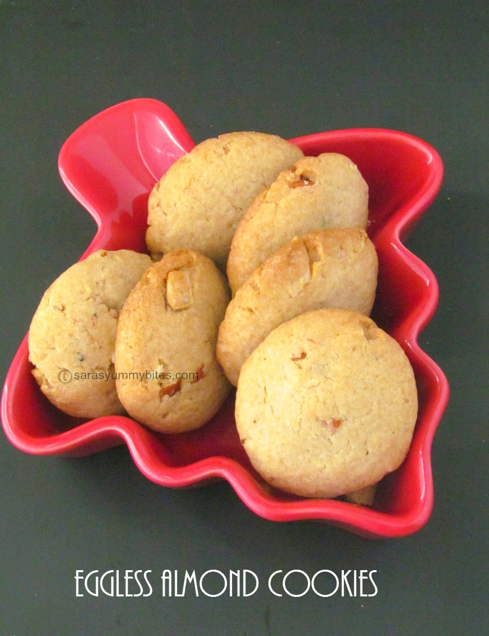 Eggless Almond Cookies SarasYummyBites