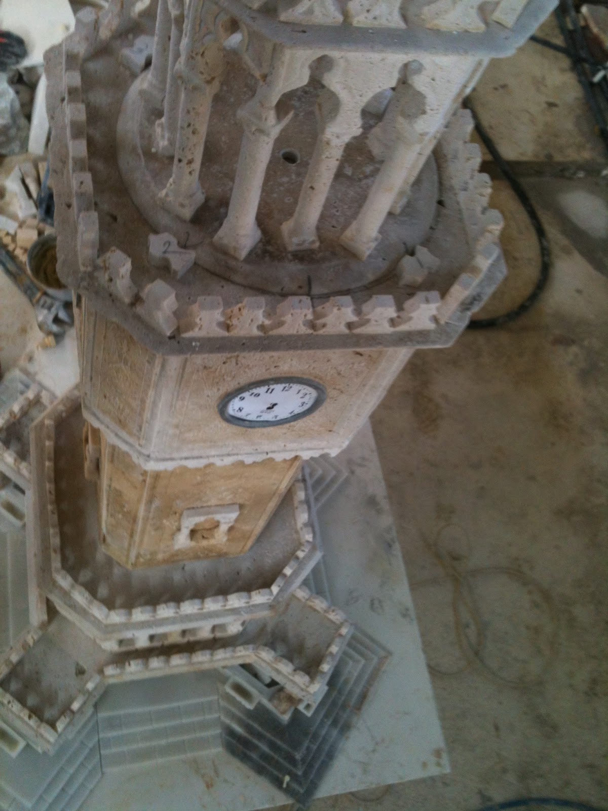 marble izmir konak saat kulesi mermerden maket yapimi