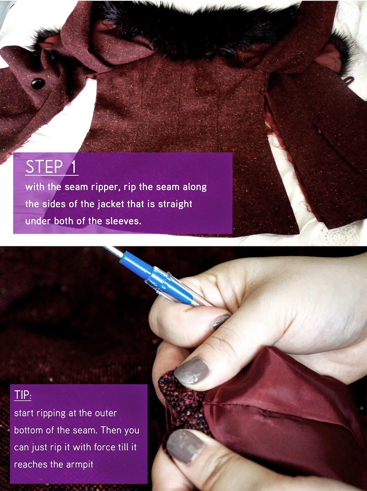 IANFB Fashion & Lifestyle blog HOW TO DIY your old coat into a cape