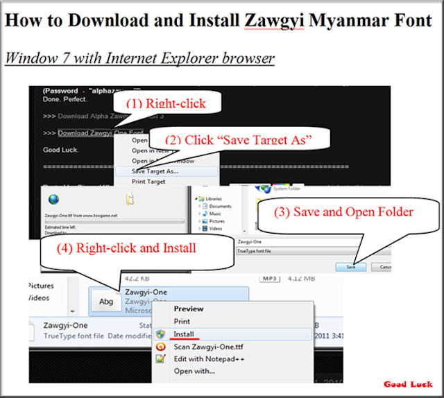 How to Download and Install Myanmar Zawgyi Font