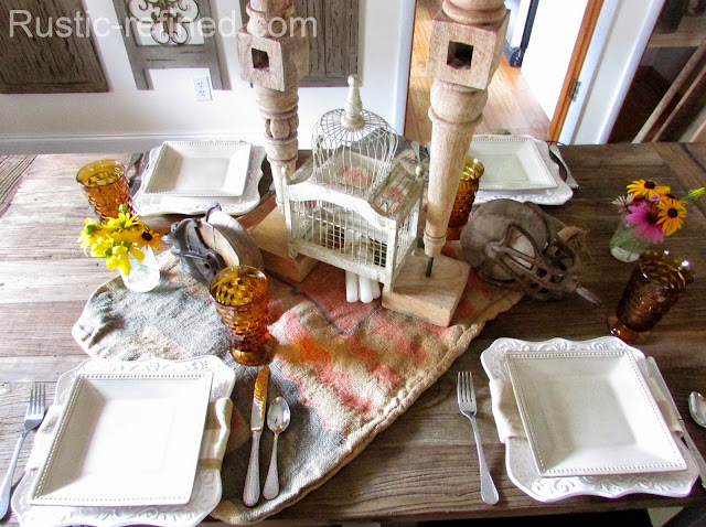 Beautiful Rustic and unusual Tablescape