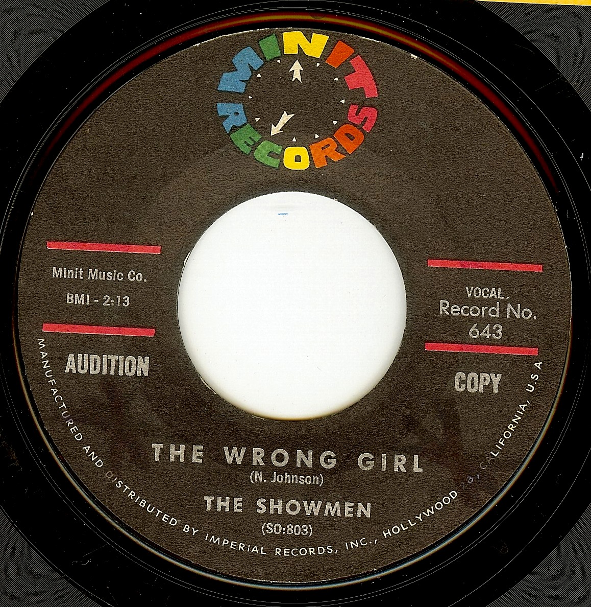 The Showmen The Wrong Girl The Showmen The Wrong Girl