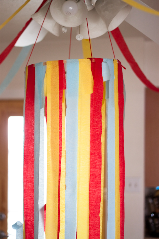 Strawberry Chic Streamer Chandelier Tutorial