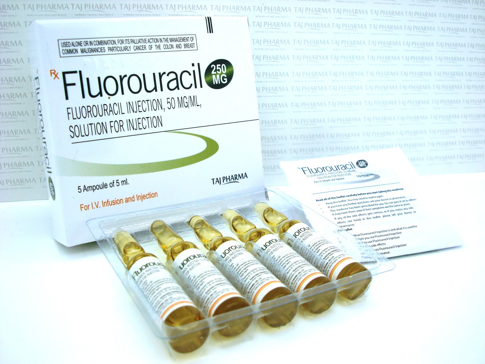 Fluorouracil 250mg/10ml solution for injection
