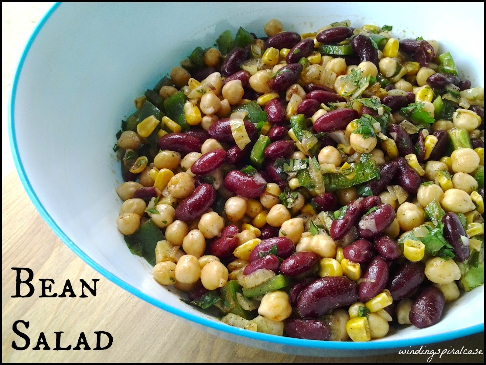 Winding Spiral Case Recipe Bean Salad (& Freezing Cilantro)