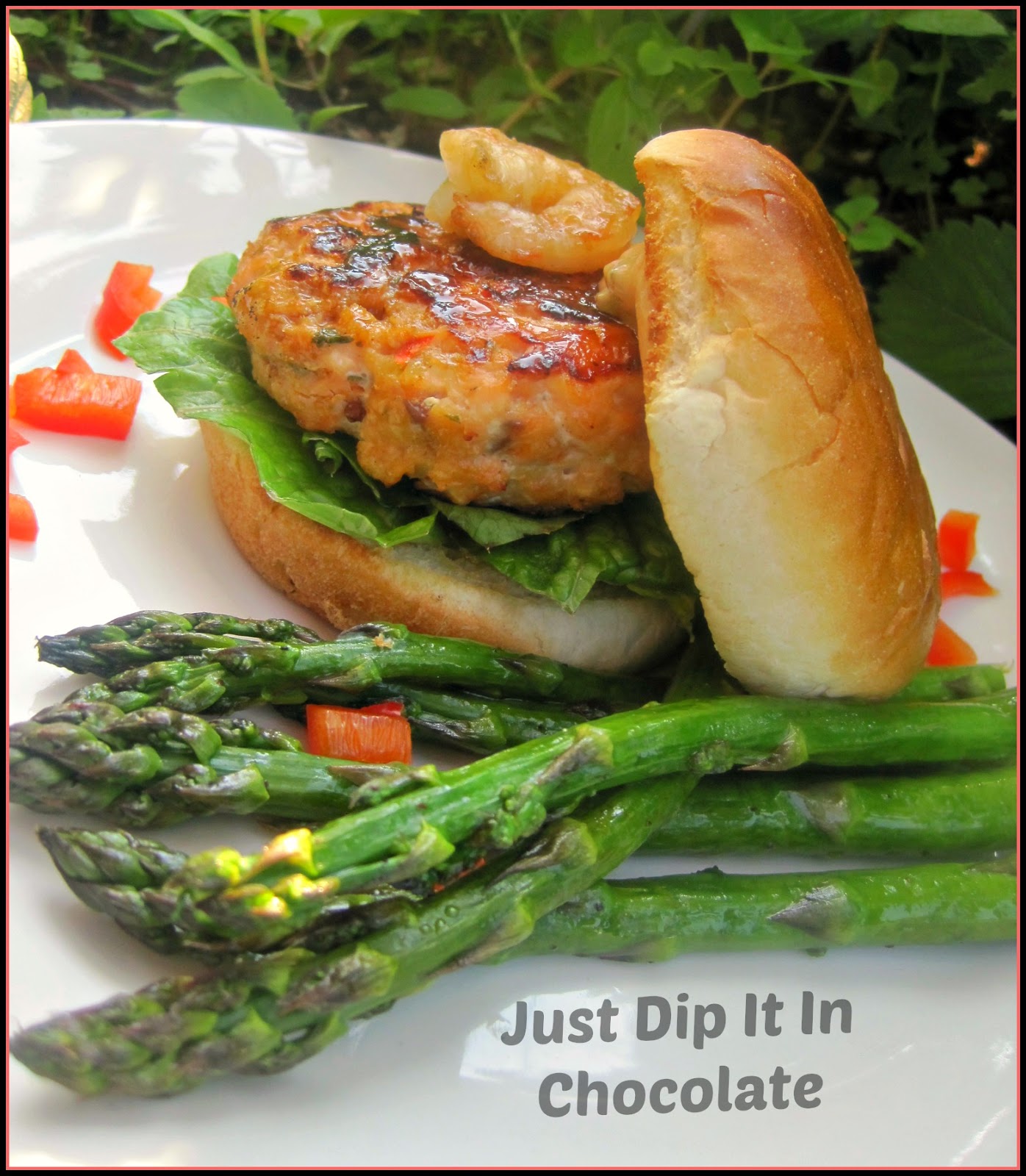 Just Dip It In Chocolate Salmon and Shrimp Burgers Recipe