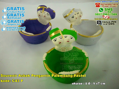 Souvenir Asbak Pengantin Palembang Pastel