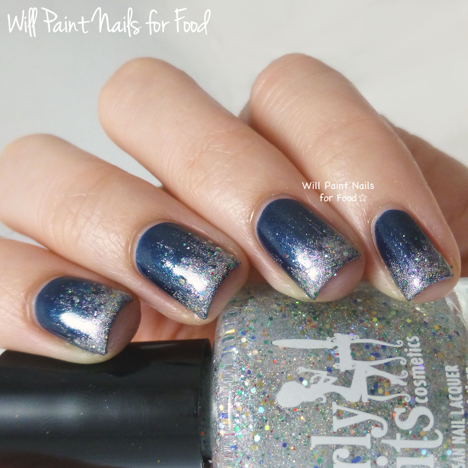 Girly Bits A Twinkle in Time glitter gradient nail art