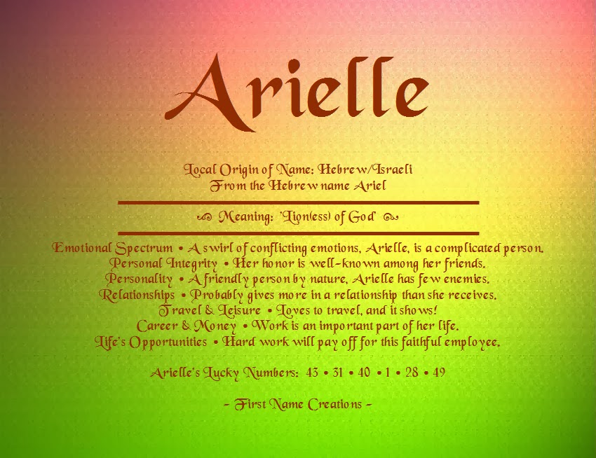 Arielle . . . Tell Me Your Name . . . Pinterest