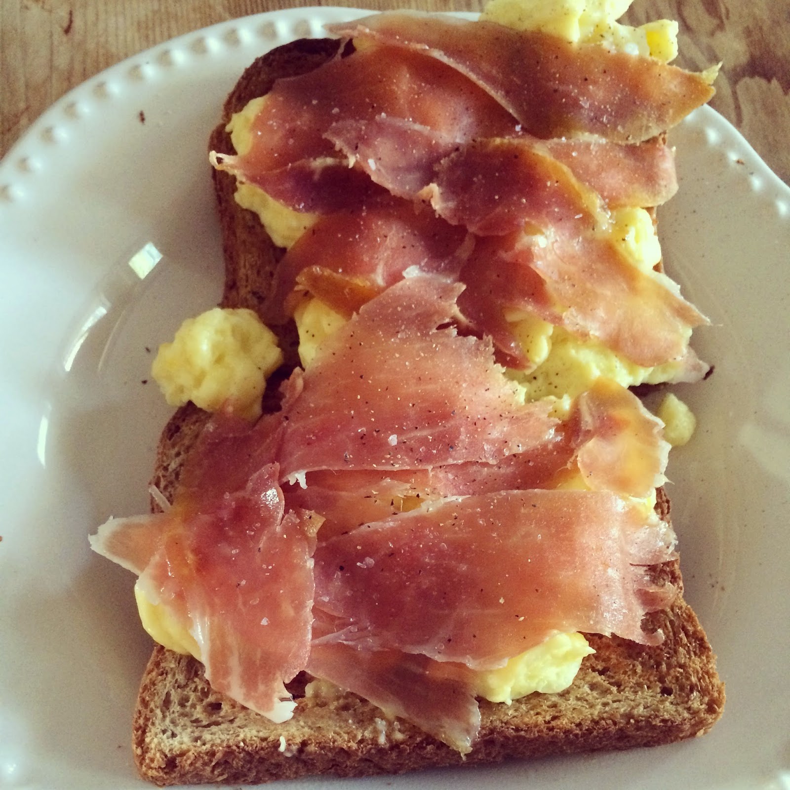 Little Cook in the Big City Lightly Scrambled Eggs Prosciutto Toast