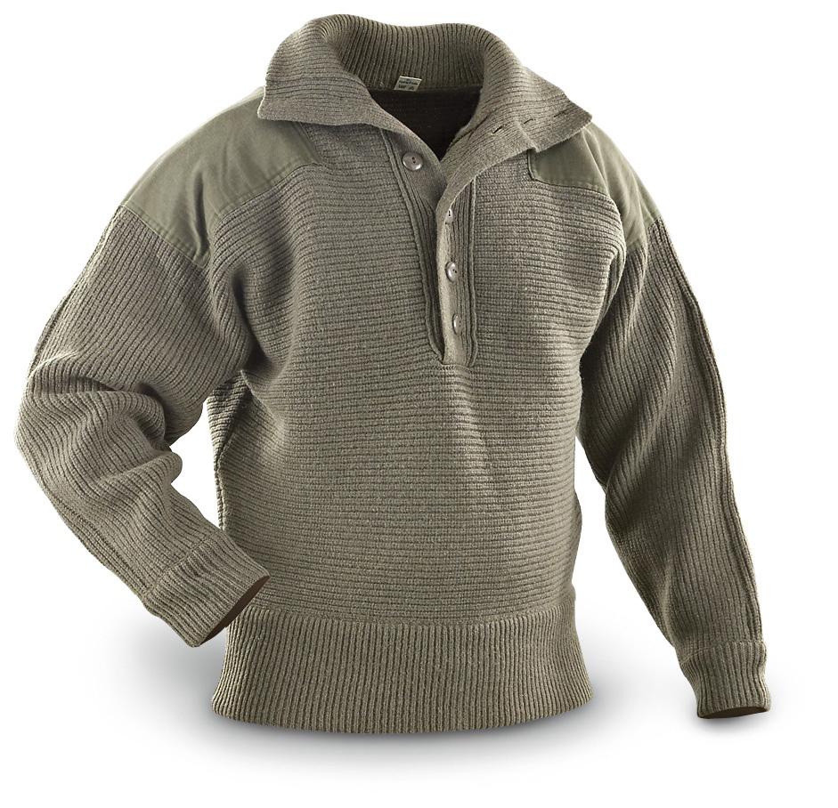 100% Merino Wool New Dachstein Woolwear Military Cardigan Sweater from Austria