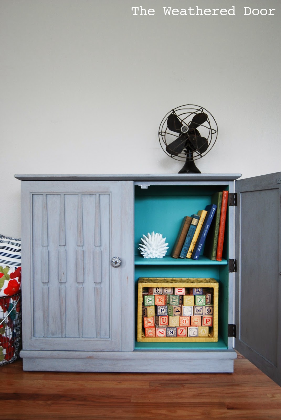 A Weathered Grey with a Pop of Teal The Weathered Door