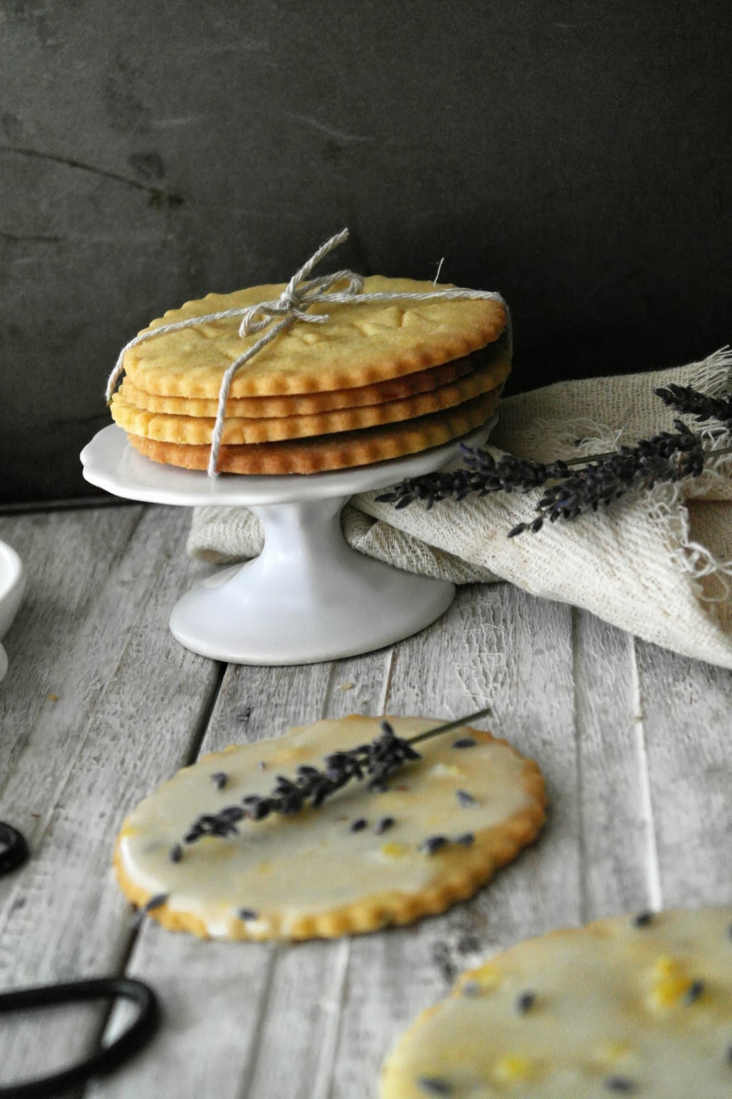 lemon glazed lavender and lemon shortbread cookies