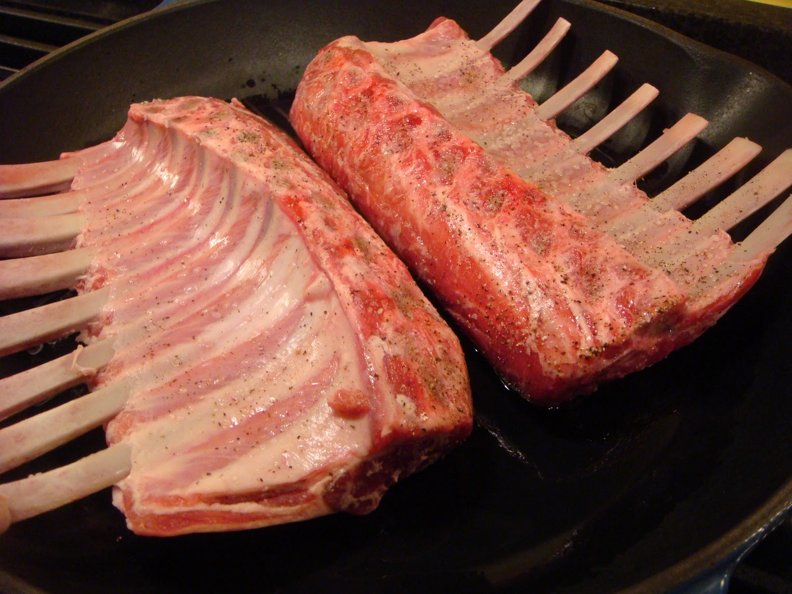 Delicious Dishings PanRoasted Rack Of Lamb With MustardShallot Pan Sauce