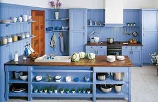 Traditional Blue Kitchen Cabinets Design