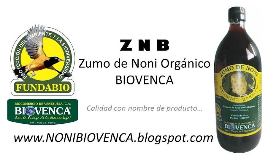 ZNB, Zumo de Noni Orgánico BIOVENCA
