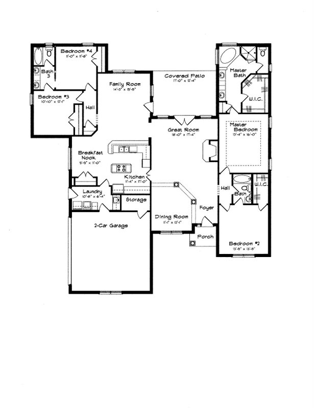 Builder floor plan diagram (actual house is a mirror image of this depiction)