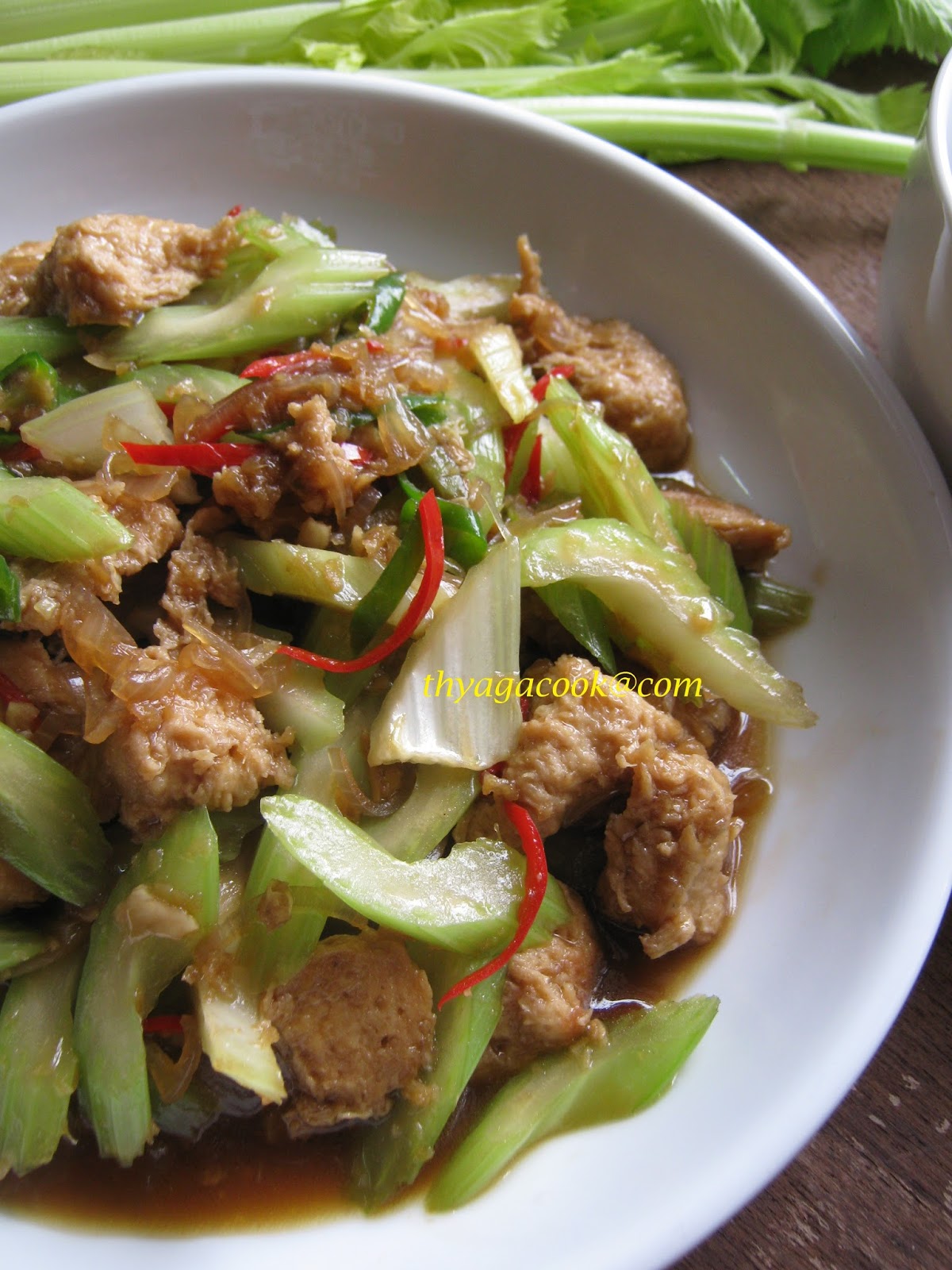 KARI LEAFS Malaysian flavour's VEGETARIAN CHICKEN FRIED WITH CELERY