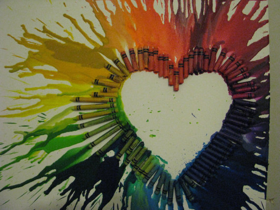 How To Make A Melted Crayon Heart Art