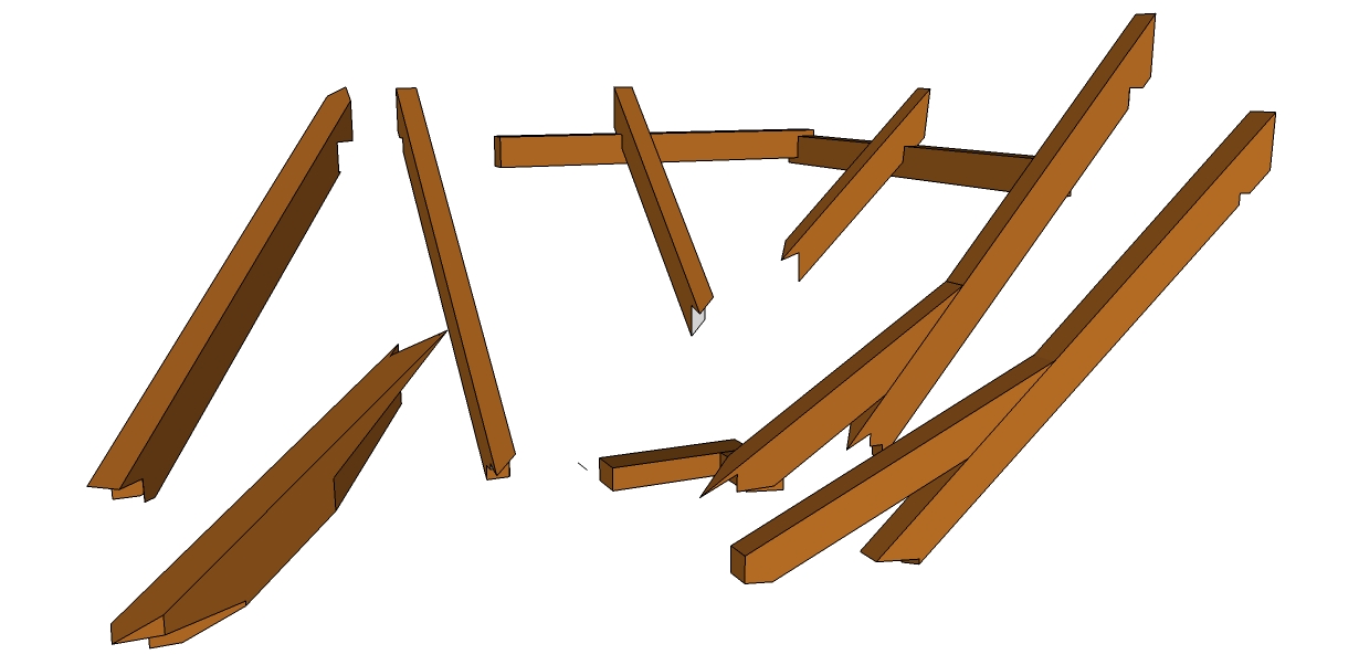 Roof Framing Geometry Valley Rafter with single Sprocket