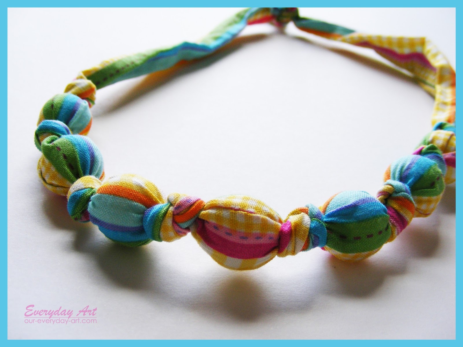 Everyday Art Fabric and Bead Necklace and Bracelet
