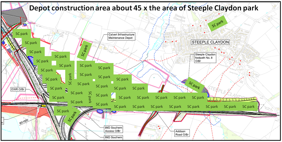Extent of planned HS2 depot construction area