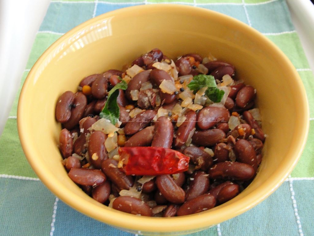 Krithi's Kitchen Rajma Sundal / Kidney Beans Stir Fry
