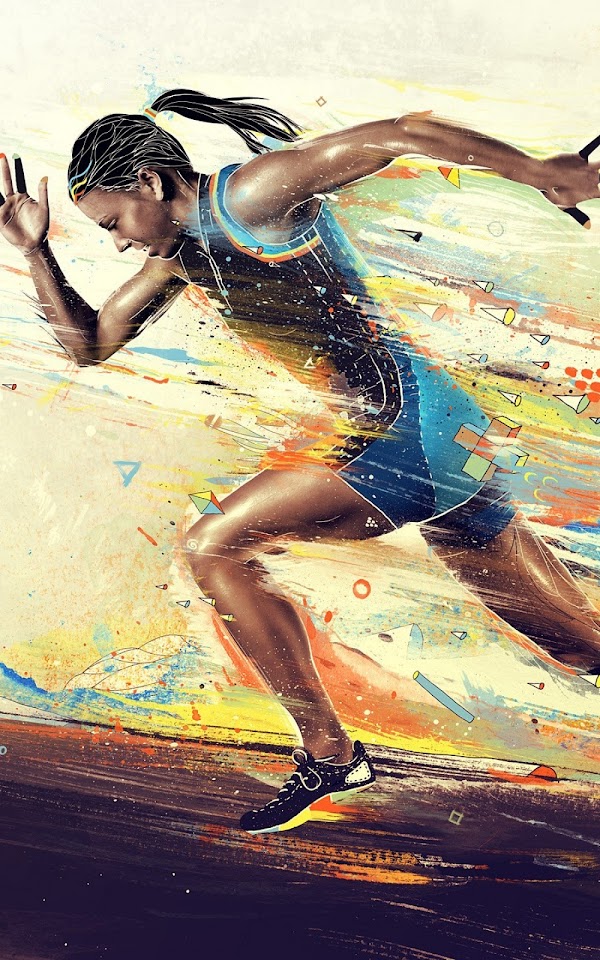 Artwork Female Runner Android Wallpaper