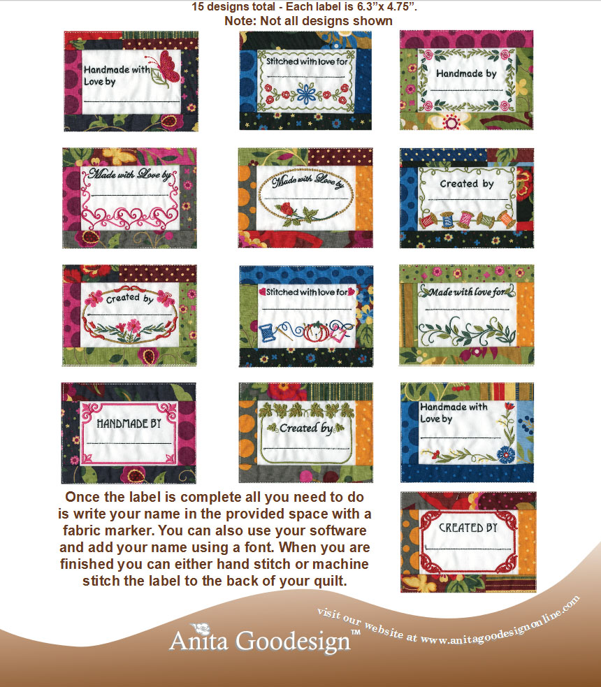 All Things Crafty IHAN Machine Embroidery Blog Hop Embroidered Labels