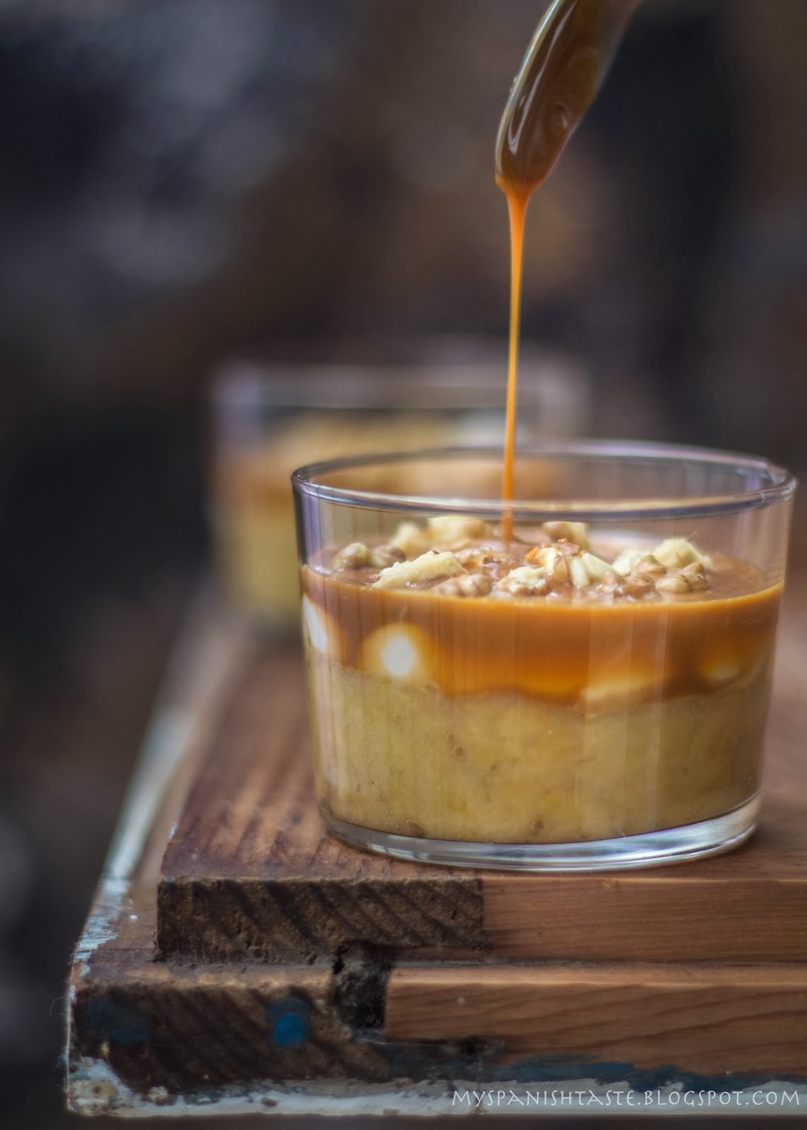 My Spanish Taste Baked bananas with cream cheese and dulce de leche