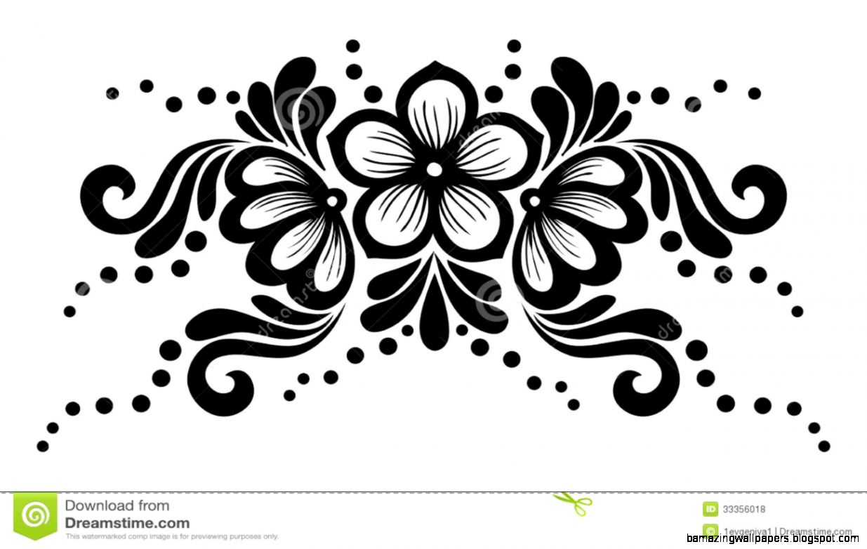 Flower Black And White Design Flower Black And White Design