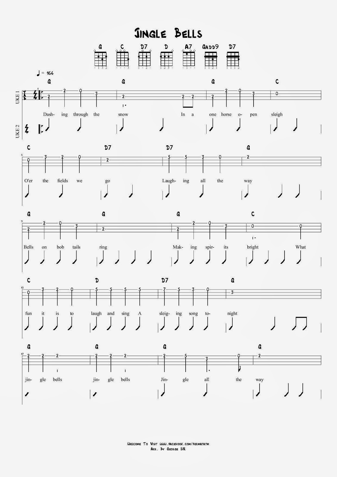 圍威喂 ukulele: Jingle Bells [ukulele譜]
