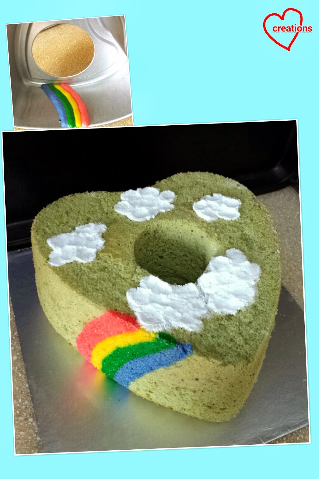 Loving Creations for You Osmanthus/Green tea “Rainbow Cloud” Chiffon Cake