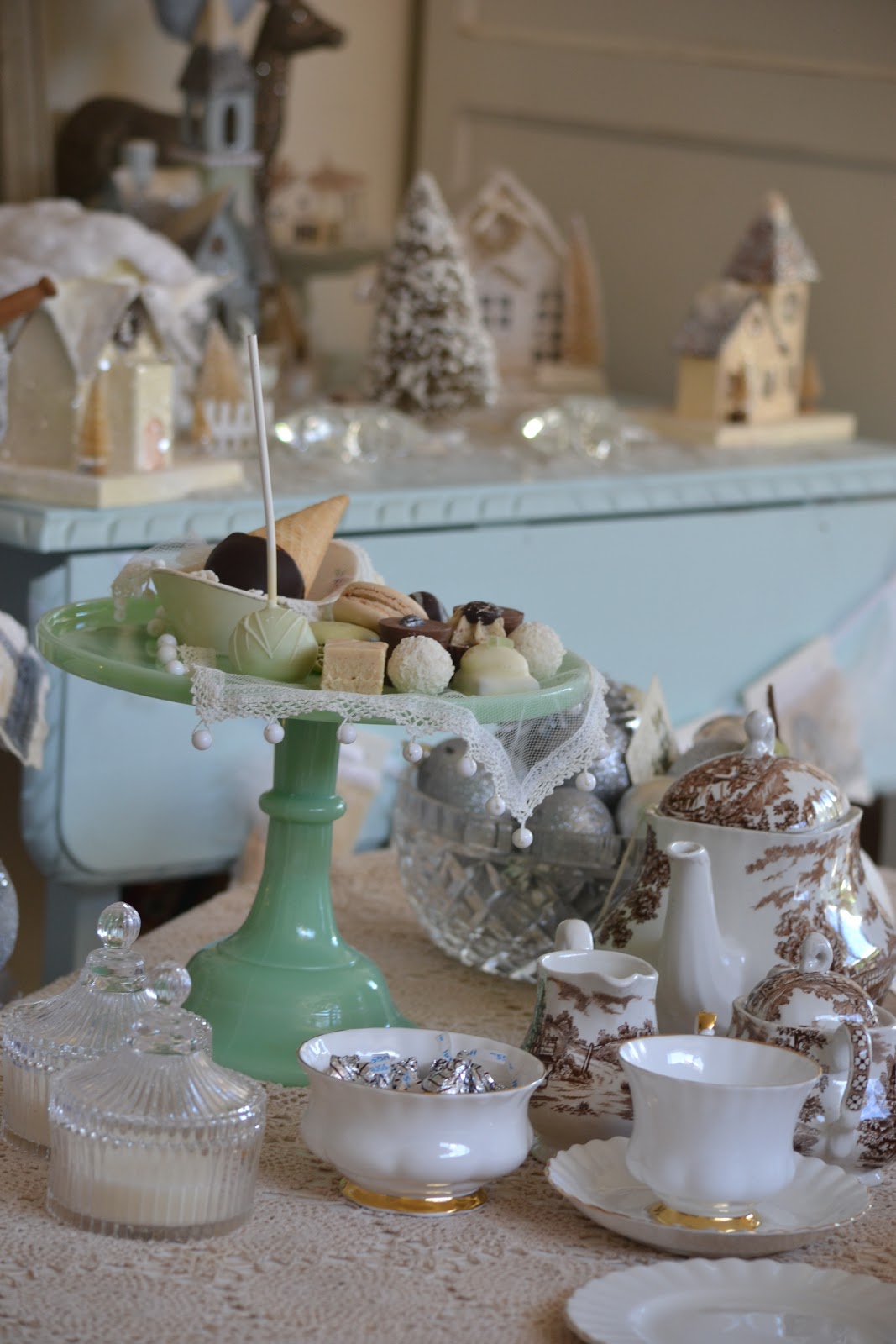 French Blue and Peachy Pink My Little Christmas Tea Party