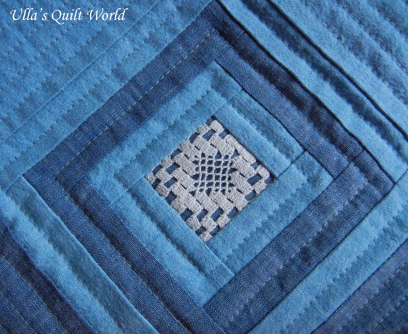 Ulla's Quilt World Quilted pouch and bag + Cathedral window quilt bag