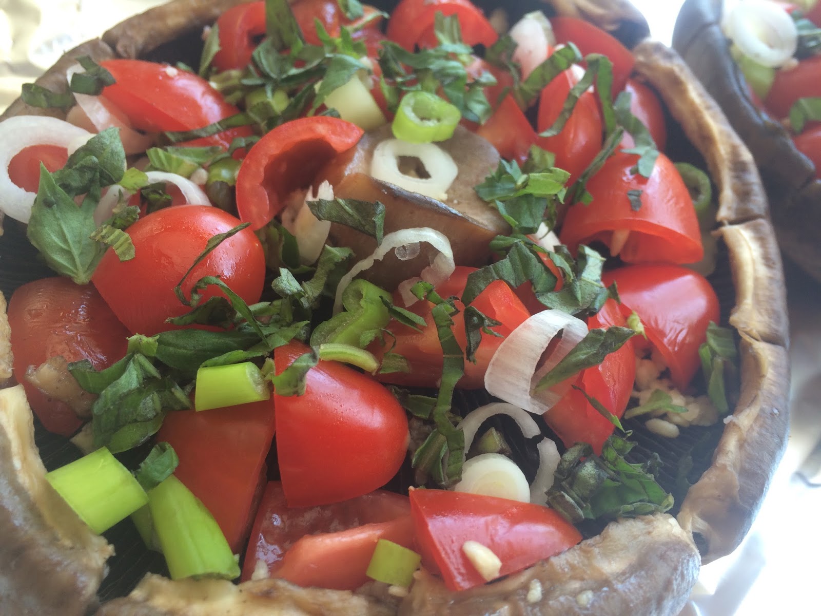 Grilled Portobello Mushrooms Basil Tomato Self Sagacity