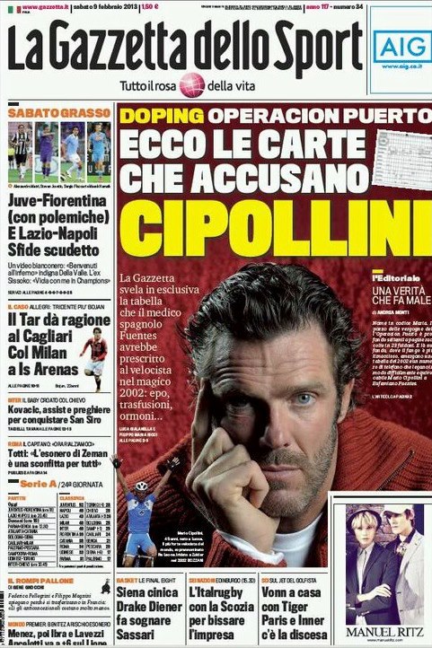 Blog In Dentro Lo Sport Caso Cipollini Doping Se I Tifosi Accusano La Gazzetta