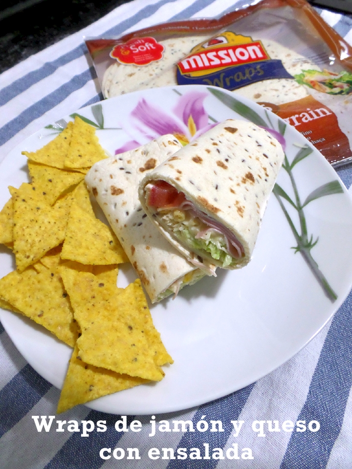 Recetas de anansies Wraps de jamón, queso y ensalada.