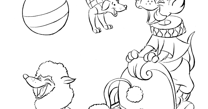 Kids Page: Circus Animal Trained Dogs Coloring Pages