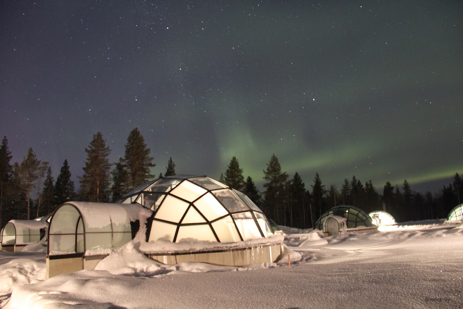 Jamie Amazing Northern Lights at the Glass Igloo Village