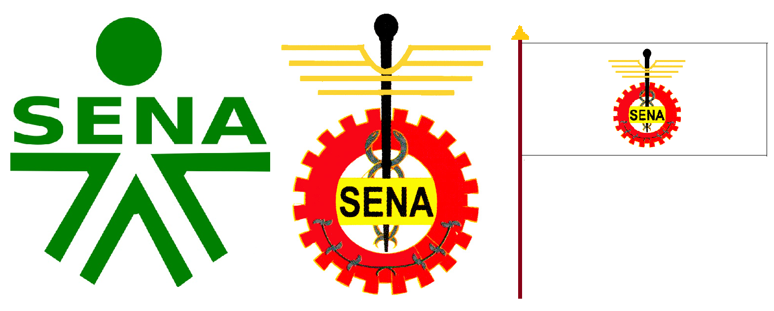 redes de datos: logo, escudo y bandera del sena