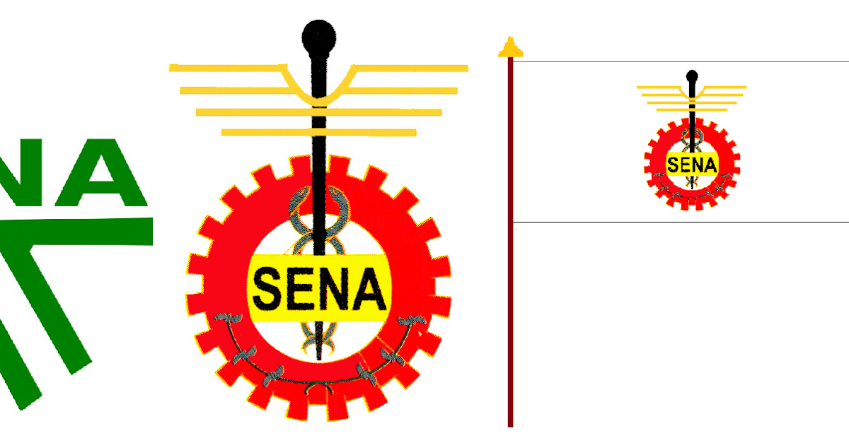 redes de datos: logo, escudo y bandera del sena