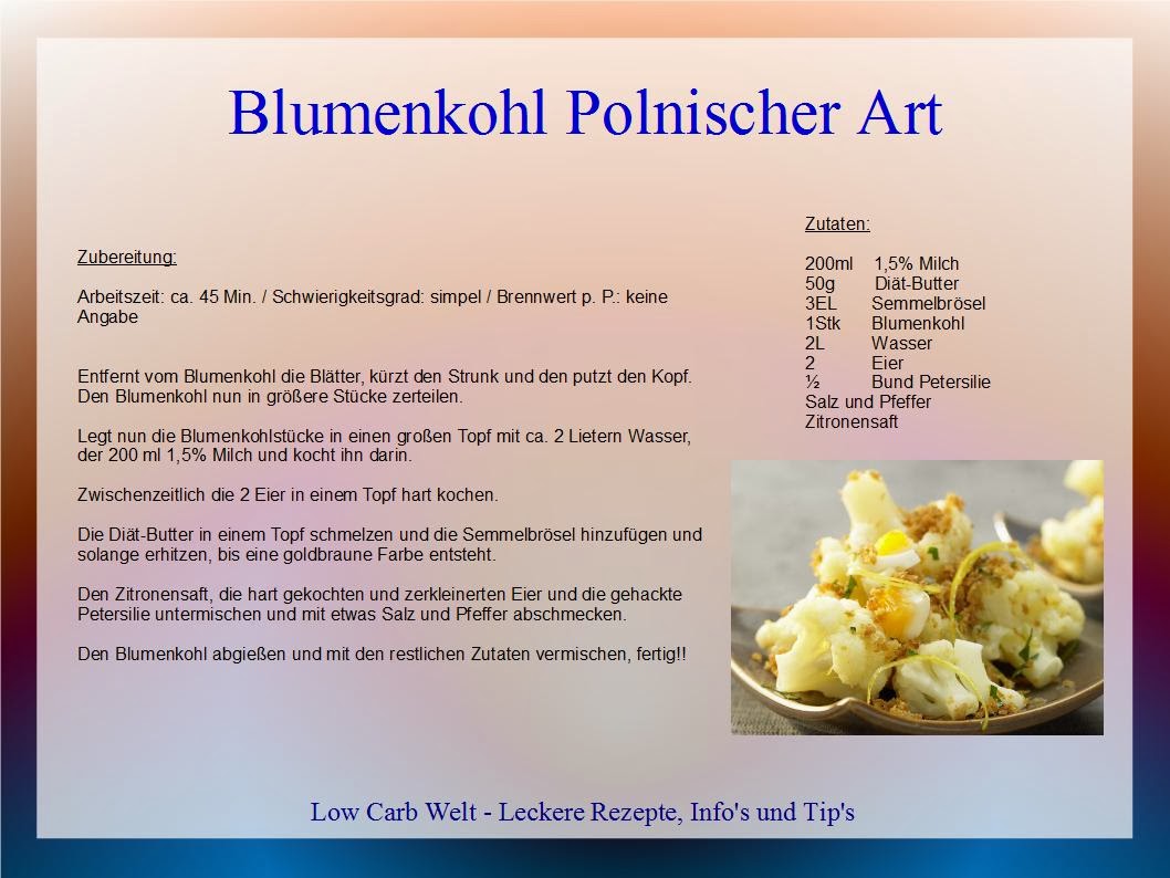 blumenkohl diät rezept