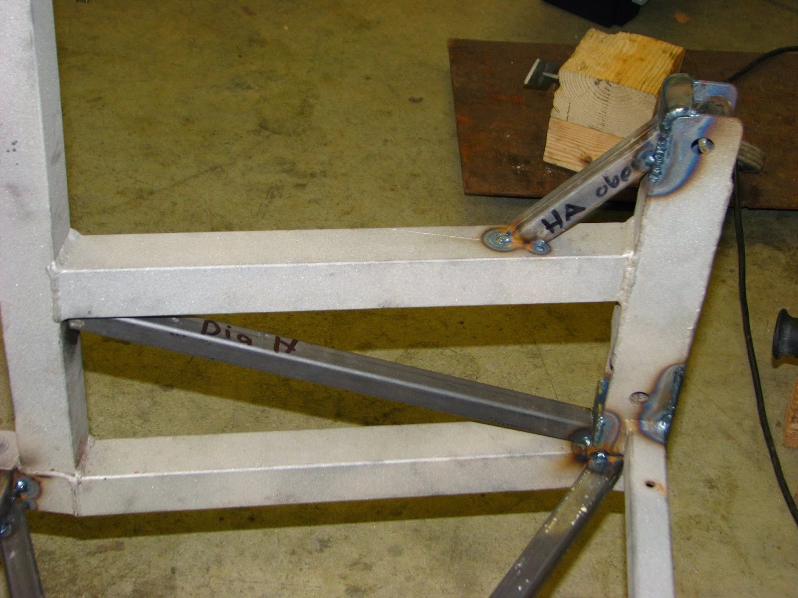 The reinforcement of my frame has started... Marcos Sports Car