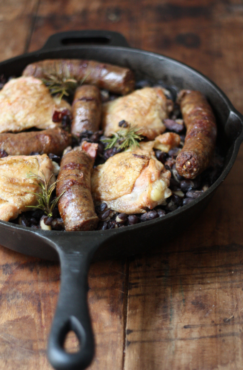 E.A.T. Cast Iron Chicken Sausage Ham and Bean Cassoulet