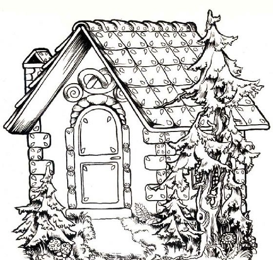 Free Kids Coloring House for Christmas