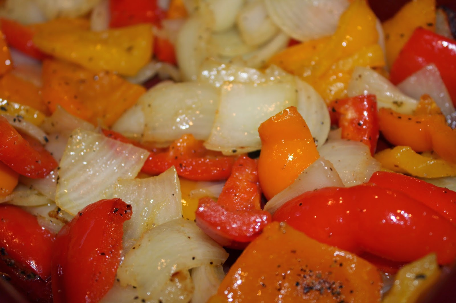 Oven Roasted Peppers and Onions Spinach is GOOD for You!